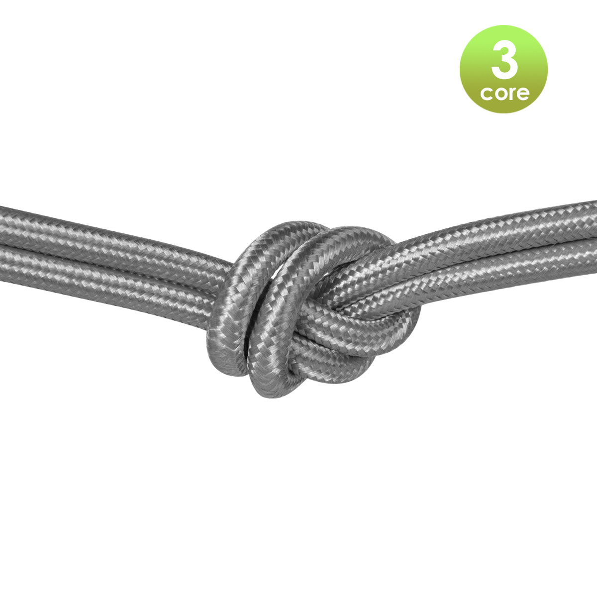 Tangla lighting - TLCB01016SV - 3c - Fabric cable 3 core - in glossy dark grey